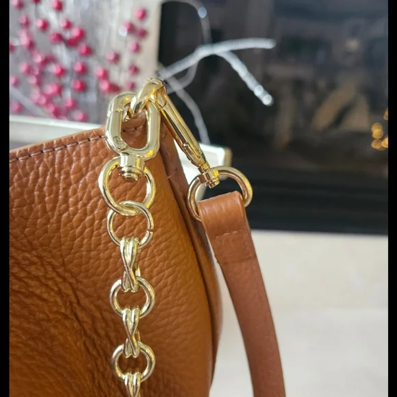 EuC YUZEFI Scallop Scallop BAG Pebble Grained Cinnamon With Tags - Picture 3 of 16